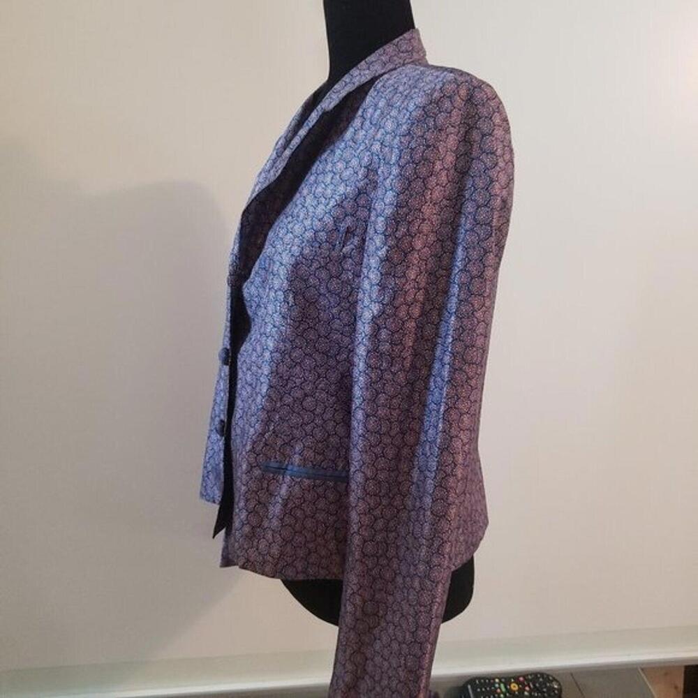 EUC Roberto Cavalli Italy Silk floral blazer jacket 46 - Picture 5 of 9